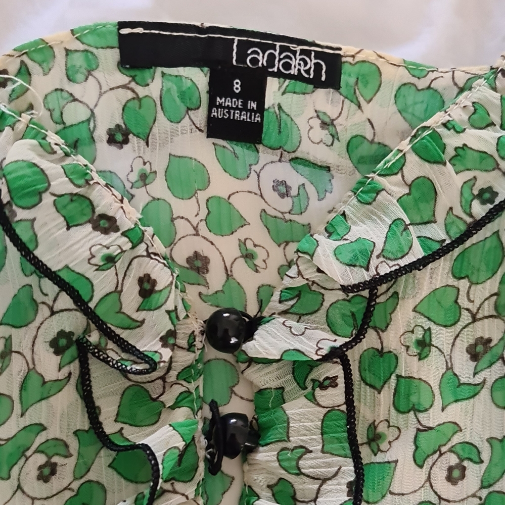 Ladakh Camisole Singlet Top Blouse Green Christmas - Picture 4 of 9